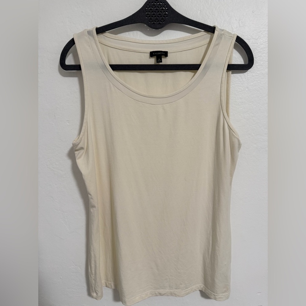 Talbots Ivory Tank Top Women’s Medium Rayon Stretch Classic